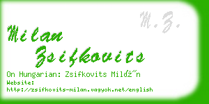 milan zsifkovits business card